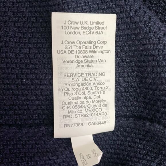 NWT J. Crew Gingham Collar Sweater Navy Blue Pique Knit Pullover Size XS NEW - Picture 13 of 14
